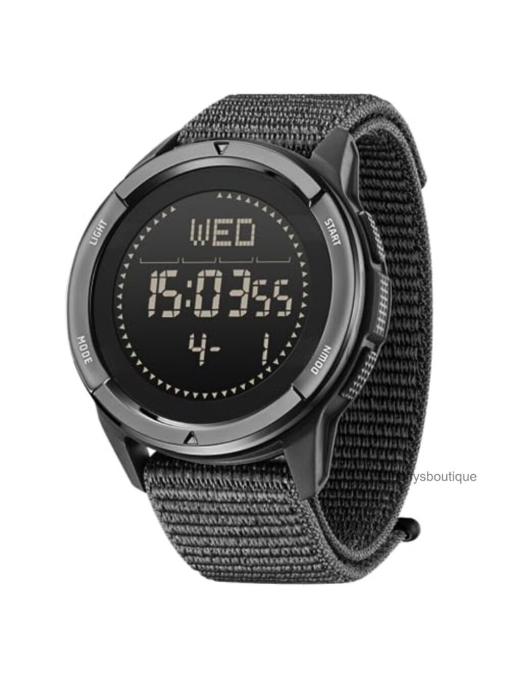 Digital Sports Watch Carbon Fiber Case Nylon Band Compass Waterproof